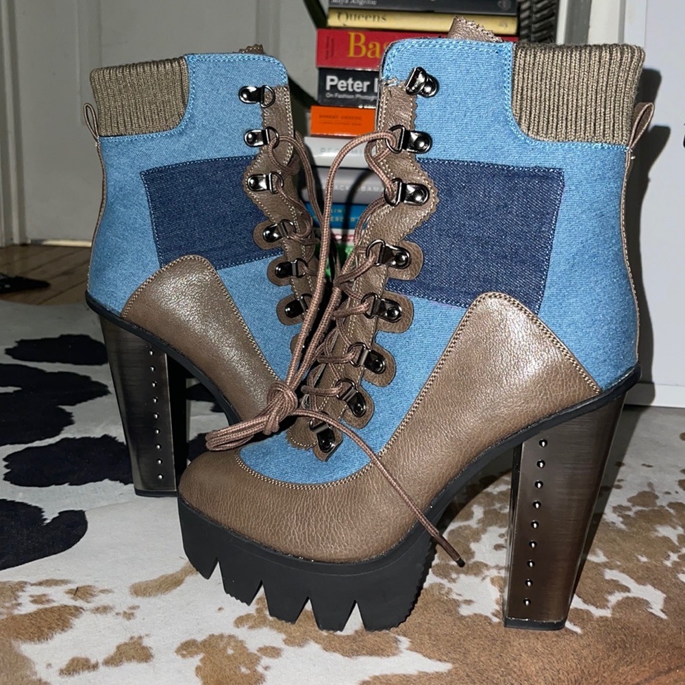 Women’s Denim/Leather Booties
